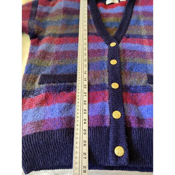 Colter Bay Int Vintage Multicolor Cardigan Pullover Sweater L 2 pocket 5 button - Picture 14 of 16